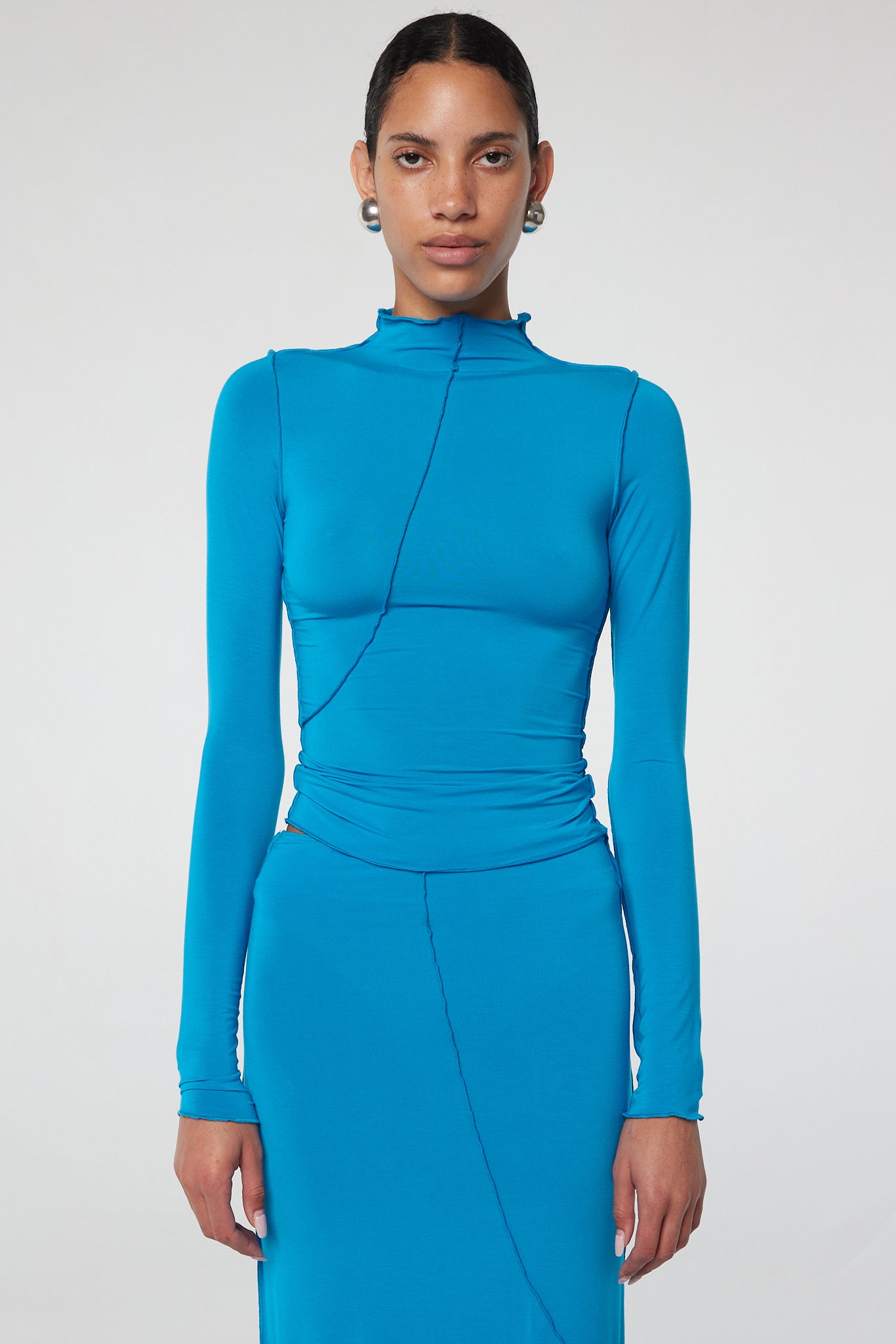 Vana Maxi Skirt - Electric Turquoise | The Line by K Vana Maxi Skirt - Electric Turquoise | The Line by K